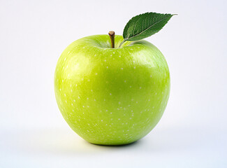 green apple on white background
