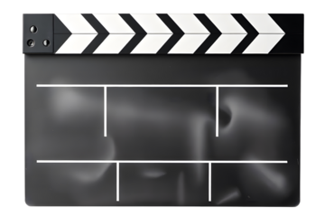 A 1980s film clapperboard with chalk marks