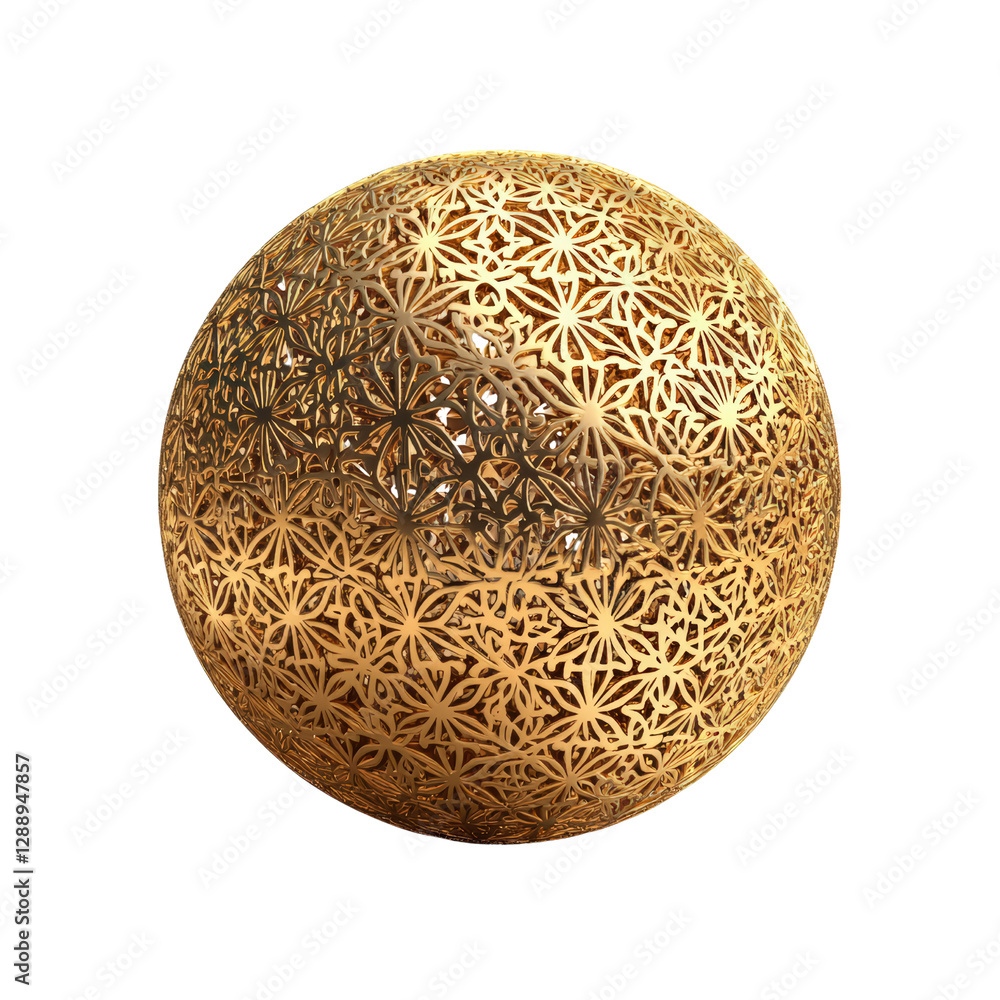 Aufkleber decorative sphere featuring a floral pattern on a white background for artistic and design purposes 
