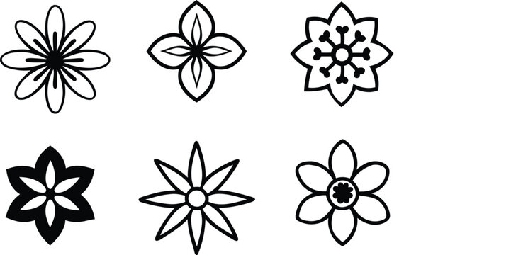 flowers icon set vector illustration