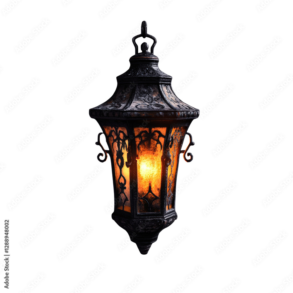 Poster large hanging light fixture illuminated against a solid black background in a modern interior settin