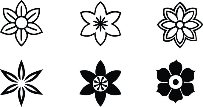 flowers icon set vector illustration