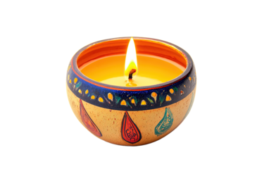 Diya lamp on transparent or white background,png