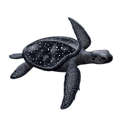 Fototapeta premium 3D vector icon of Leatherback sea turtle isolated on transparency background