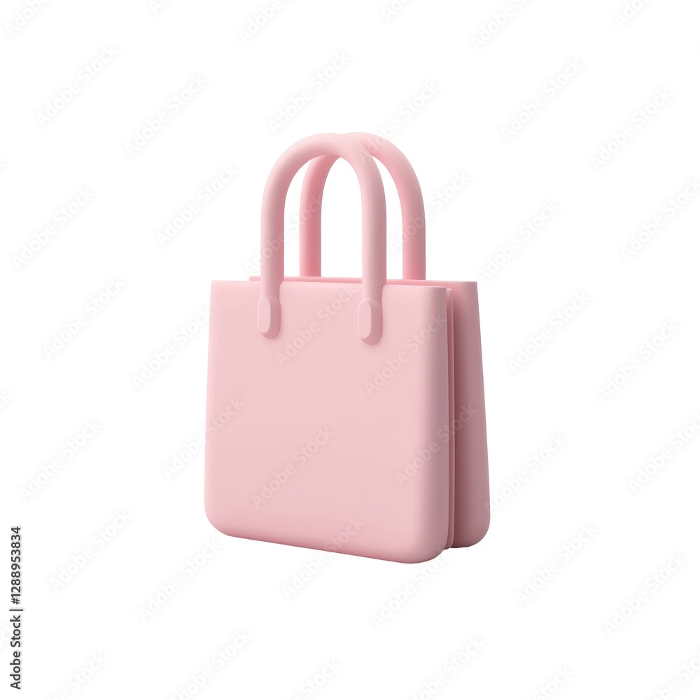 Poster minimalist pink handbag with soft rounded edges and sturdy handles for everyday use