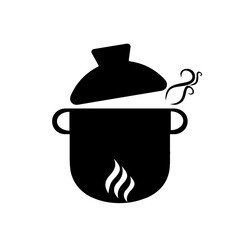 Boiling pan on gas stove line icon. Saucepan on fire linear style sign for mobile concept and web design. Cooking instructions outline vector icon. Symbol, logo