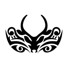 Vintage deer antlers hunting, elk deer, whitetail deer, gun, sticker vector silhouette, tatoo