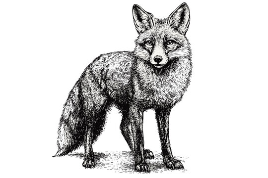 キツネのスケッチ」の写真素材 | 51,688件の無料イラスト画像
