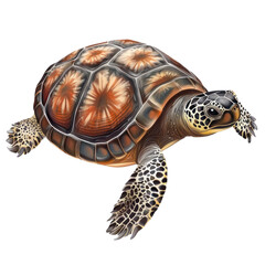 Obraz premium 3D vector icon of Painted turtle isolated on transparency background