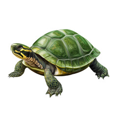 Fototapeta premium 3D vector icon of Painted turtle isolated on transparency background