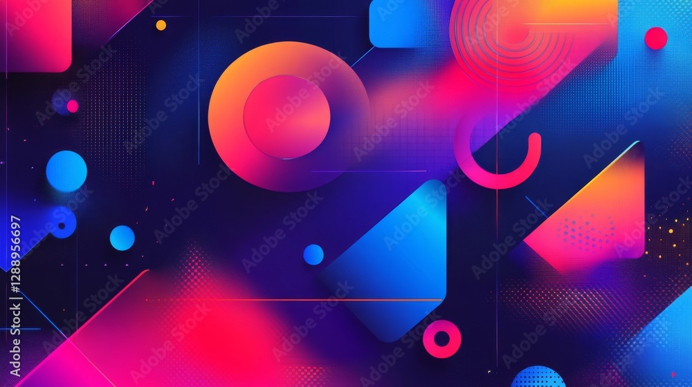 Poster abstract multicolor gradient shapes as a background.