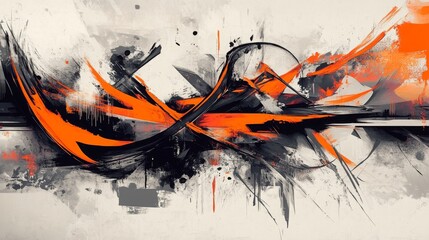 Abstract vector oil painting composition with a grunge, urban street art feel. A beautiful mix of graffiti and brush textures, perfect for T-shirt graphics. 