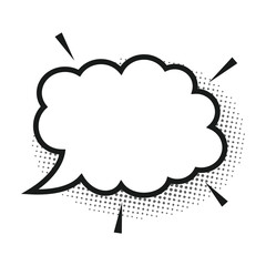 Comic Speech Bubble Set with Halftone Effect in Black and White