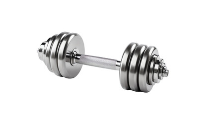 Isolated Silver Dumbbell