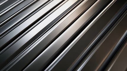 Shiny metallic chrome tubes with reflective surface, industrial and futuristic concept