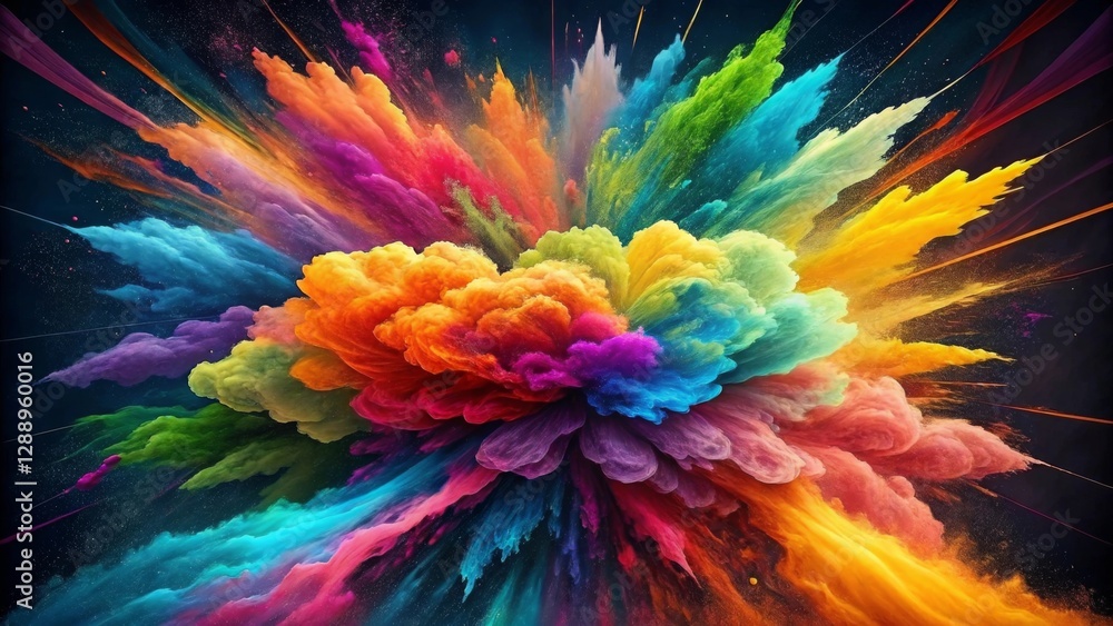 Aufkleber an explosion of colors forming a dynamic abstract composition that represents creativity and imagina