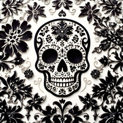 Fototapeta premium Sugar Skull & Floral Design