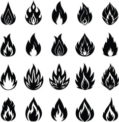 fire flame set vector illustration
