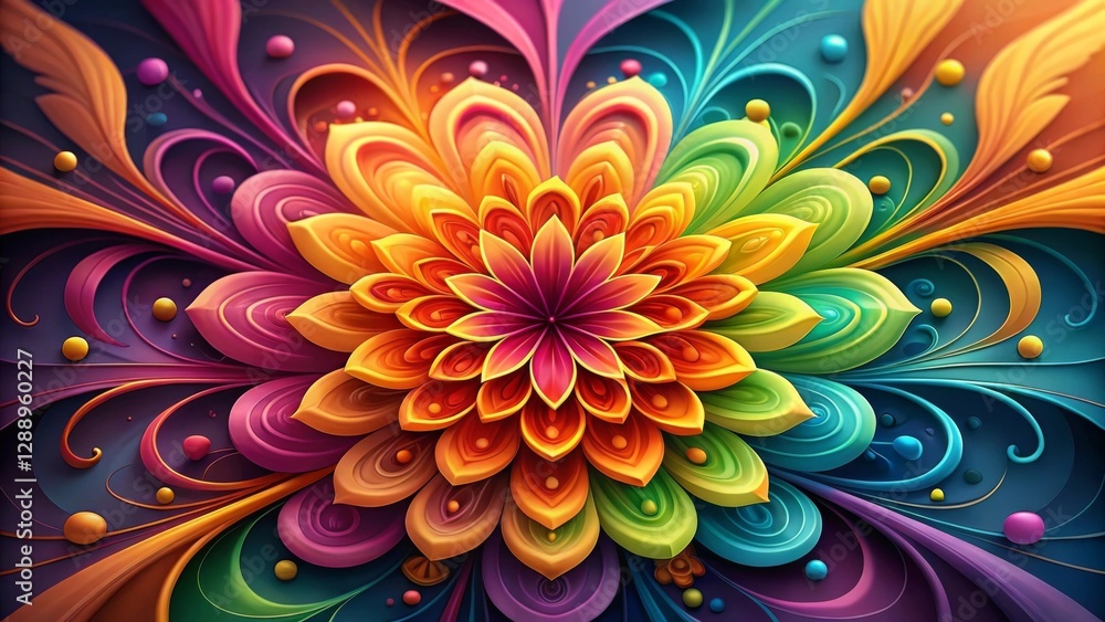 Aufkleber an explosion of colors forming a dynamic abstract composition that represents creativity and imagina