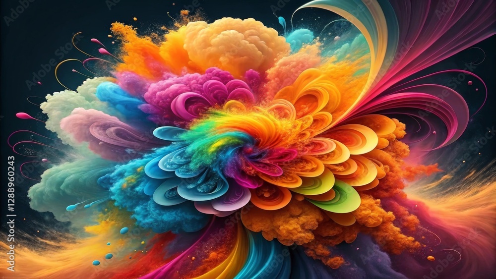 Aufkleber an explosion of colors forming a dynamic abstract composition that represents creativity and imagina