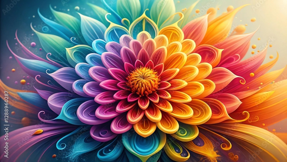 Aufkleber an explosion of colors forming a dynamic abstract composition that represents creativity and imagina