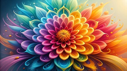 Obraz premium An explosion of colors forming a dynamic abstract composition that represents creativity and imagination. Colorful background