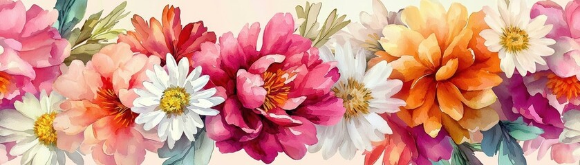 Romantic Pastel Spring Background. Colorful floral arrangement on soft background