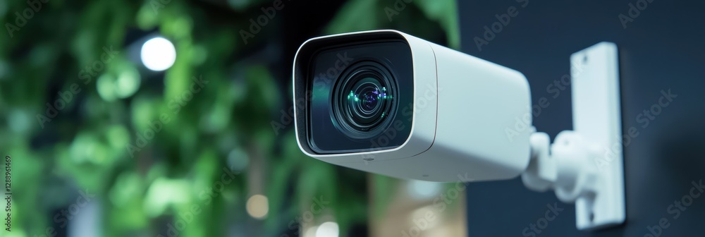 Poster advanced motion detection camera ready for secure monitoring in indoor spaces