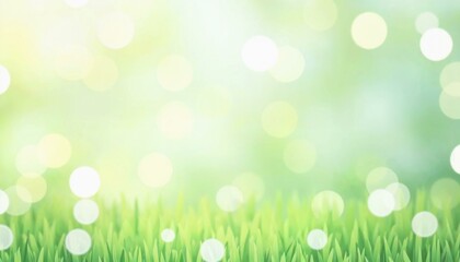 Obraz premium Serene pastel green and white gradient background with bokeh light reflections for Easter