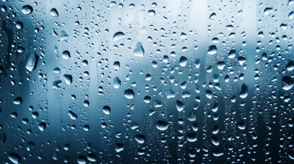 Glass surface with water droplets, abstract background. 