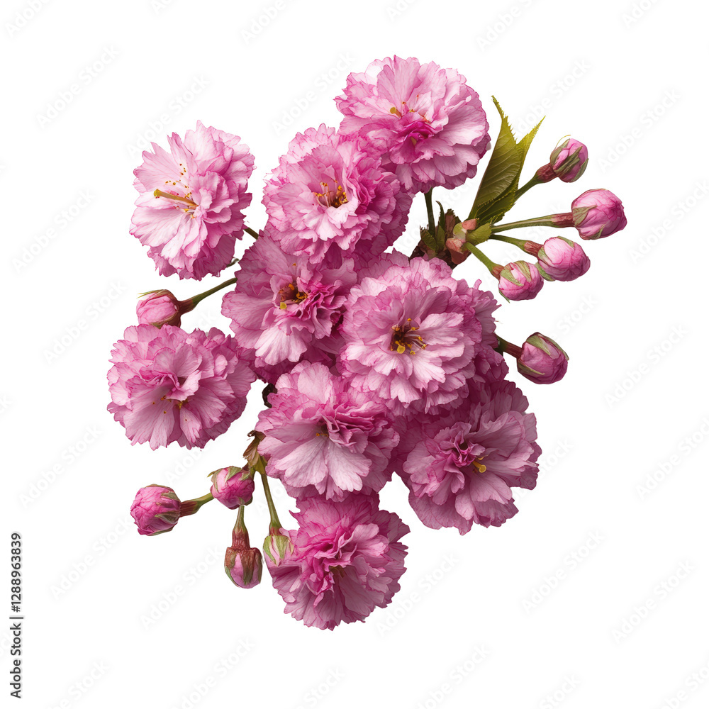 Poster bunch of pink flowers arranged on a solid black background for a striking visual contrast isolated o