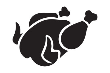 Obraz premium Chicken meat icon silhouette illustration with white background. 01