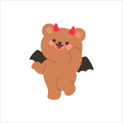 Devil Bear Sticking Out Tongue with a Playful Expression