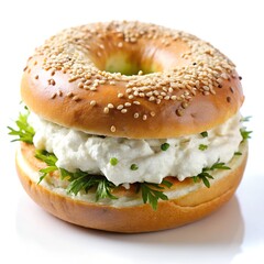 Sesame Bagel with Cream Cheese