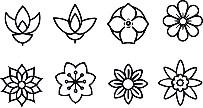 flowers icon set vector illustration