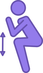 Colored Squat Icon. Vector Drawing. Man Doing Squats, Workout, Fitness. Gym and Sport Concept