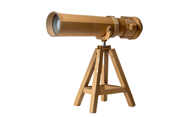 Cardboard Telescope on transparent or white background,png
