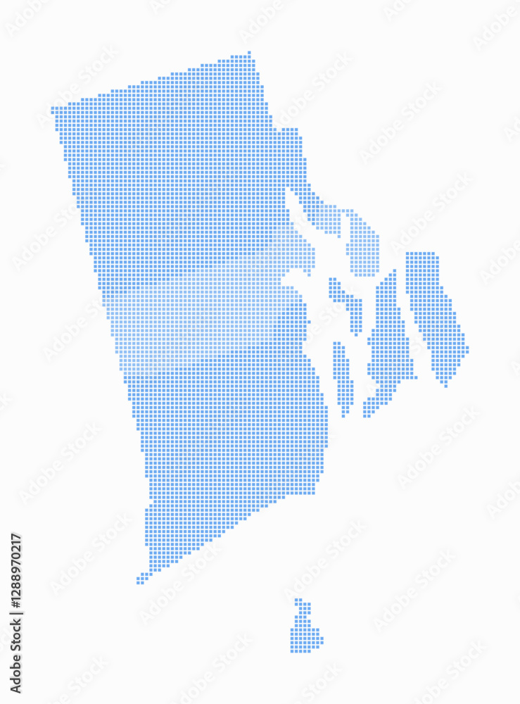Poster rhode island dotted map. digital style map of the state on white background. rhode island shape with