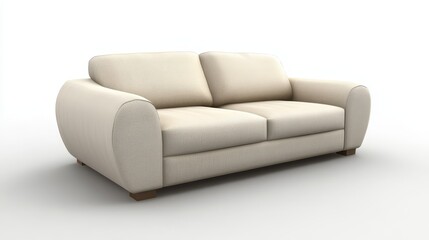 Beige Modern Sofa for Comfortable Living - Relaxation, comfort, modern design, home living, cozy atmosphere. A beige couch symbolizing tranquility and contemporary