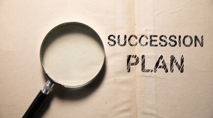 Succession plan words with magnifier
