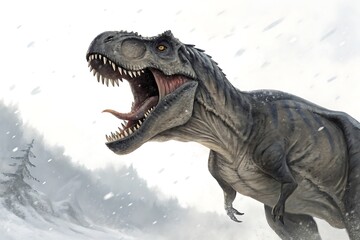 Fototapeta premium Roaring Tyrannosaurus Rex – Fierce Prehistoric Dinosaur