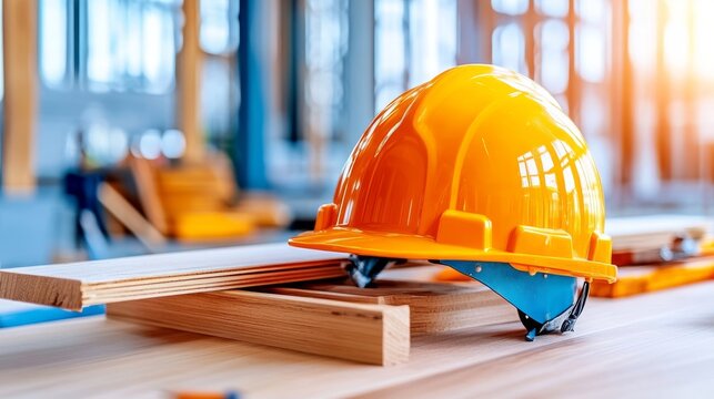 Construcci&oacute;n de una caba&ntilde;a en un sitio de obra con materiales y herramientas visibles
