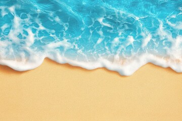 Turquoise waves lapping golden beach sand