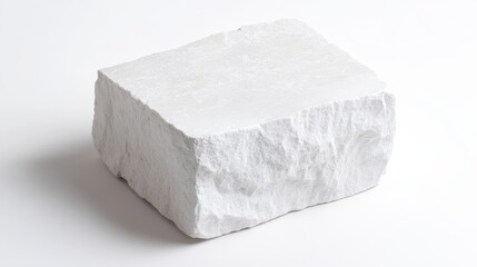  White stone block on a neutral background, minimalism and material concept