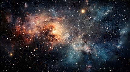 Fototapeta premium Stunning Cosmic Nebula in Space with Bright Stars and Colors