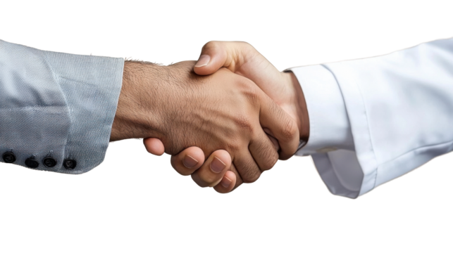 Successful business handshake between two professional colleagues symbolizing a new trust in a corporate or entrepreneurial setting