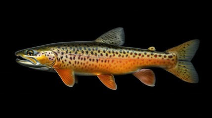 Fototapeta premium Brook Trout. Adult Fish in Europa Aquarium with Aquatic Plants
