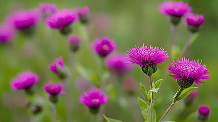 Obraz premium Vibrant Purple Wildflowers in a Field