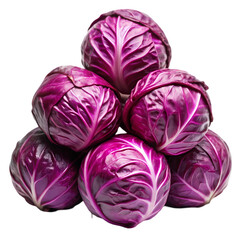 Fototapeta premium Fresh Red Cabbage: Buy Online, Recipes isolated on transparent background