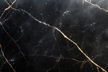Dark marble surface showcases striking golden veins, creating lu